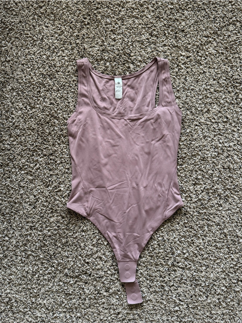 Lululemon Women’s Mauve Tank Bodysuit with Snap Closure